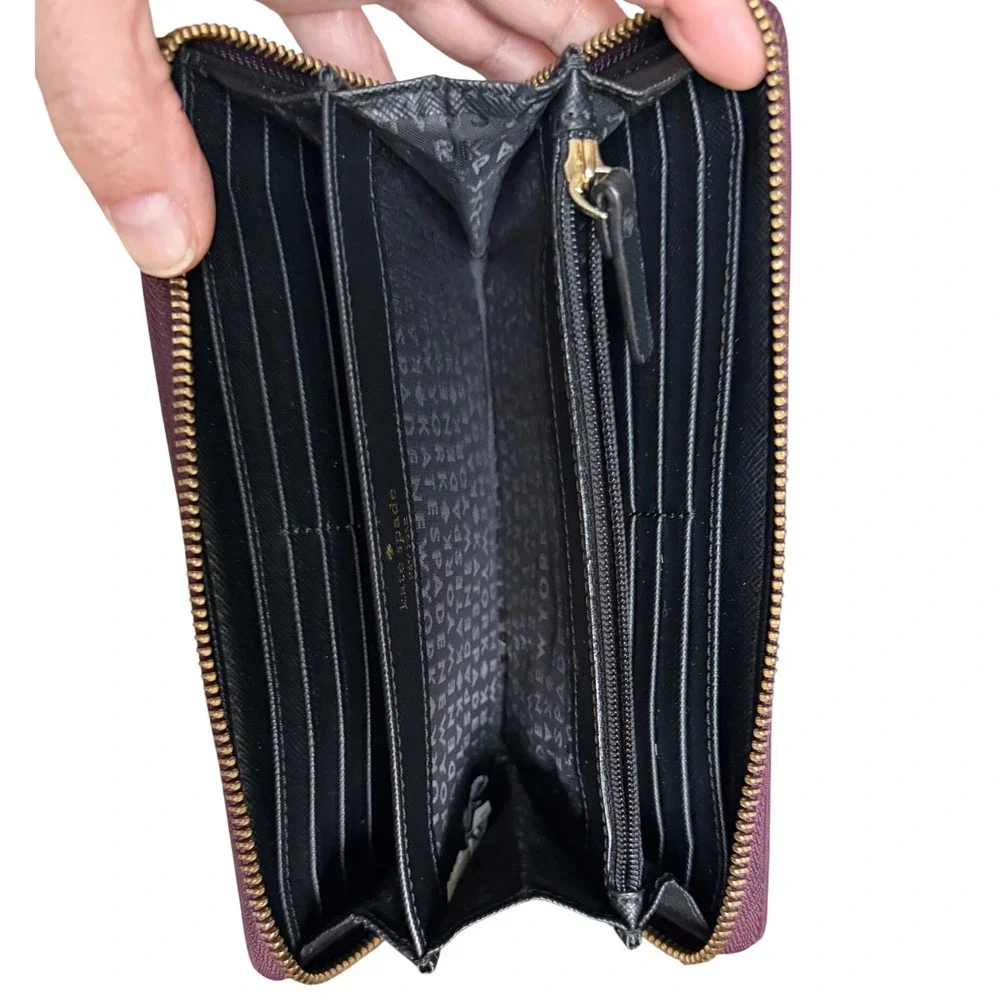 Kate Spade New York Wilson Road Embellished Wallet in deep‎ plum Jeweled
